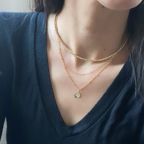 14k gold Initial pendant necklace