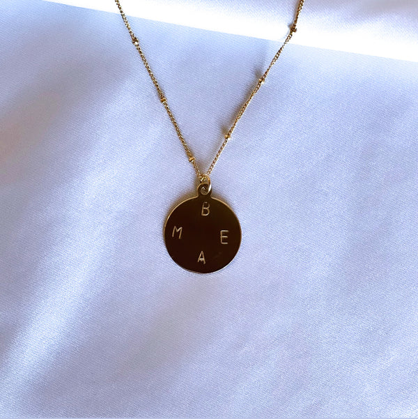 Stamped pendant necklace