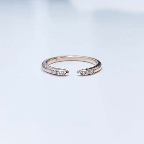 Open space diamond cuff ring